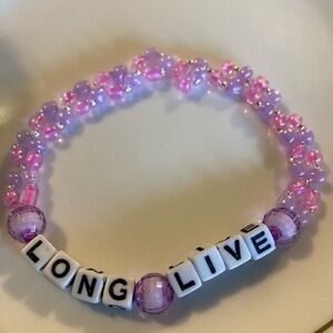 Beaded Friendship Bracelet with Taylor Swift 'LONG LIVE' Letter Beads